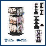 Ikee Design 36 Hooks Wood Rotating Keychain Holder Display STAND,3 Tier Jewelry. Fixed Price $42.17.