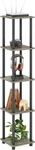 Furinno Turn-n-tube 5-TIER Corner Square Round Tube, French Oak Grey/black. Fixed Price $36.77.