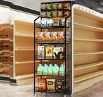 5 Tier Retail Display Rack, Metal Market Snack With Wheels Kitchen Office. Fixed Price $96.00.