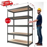 Storage Shelving Unit Heavy Duty Rack 5-TIER Adjustable Garage Shelf 60''H. Fixed Price $44.29.