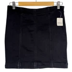 Free People Black Mini Skirt Size 12 Nwt $50 Retail Stretch Fitted Panel. Fixed Price $29.99.