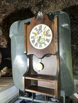 Embroidered Grandfather Clock With Shelving Unit American Eagle Topper Vinta. Fixed Price $35.28.