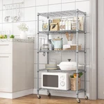 5-TIER Steel Shelving 72INCH Height With Wheels Suitable Kitchen Balcony Living. Fixed Price $79.99.
