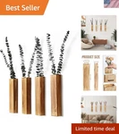 Elegant Pine Wood Wall Planters - Set Of 4 For Stylish Indoor Display. Fixed Price $37.99.
