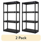 Pack Hyper Tough 13.88"D X 30"W 56.2"H 4 Shelf Plastic Garage Shelves Black. Fixed Price $66.89.