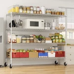 4-5TIER Steel Shelving 72/82INCH Height With Wheels Kitchen Balcony Living Room#. Fixed Price $199.99.