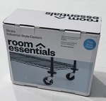 Room Essentials Strata Industrial Style Casters Wheels Fits 3 & 5 Tier Shelves. Fixed Price $24.95.