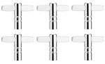 New 6X Silverline T-type Standard Universal Steel Drum Head Tuning Key Set. Fixed Price $7.99.