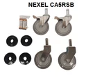 4PK New Nexel Stem Caster Set 5"POLYURETHANE 2-SWIVEL/2-BRAKE 1200LB. Capacity. Fixed Price $89.99.
