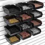 Beaptcely Pack Slatwall Bins With Hooks Plastic 12, Black. Fixed Price $37.35.
