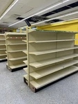 Lozier Gandola Shelving 16 Inch Shelves 22 6FT Tall 4 Sections. Fixed Price $250.00.