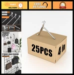 25 Pcs Silver Hooks - 4 Display For Panels, Retail Sto. Fixed Price $33.99.