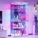Display Cabinet With Glass Doors, Lockable Figure Cases Rgb Lights. Fixed Price $229.59.