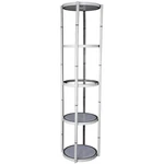 81.1IN Portable Round Twist Display Counter With Shelves, Clear Magnetic Panels. Fixed Price $398.00.