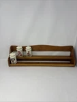 Mcm Wood Spice Rack Display Shelf Only Triangle Wall Mount Hangers 21" 60- 70S. Fixed Price $35.00.