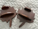 Vintage Handmade Wooden Maple Leaf Wall Shelves Set Of 2 Decorative Display. Fixed Price $19.99.