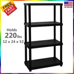 4 Tier Plastic Shelf Storage Rack Shelving Unit Garage Laundry Kitchen Shelves. Fixed Price $31.50.
