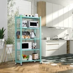 5-TIER Storage Shelving Unit Metal Shelf 27.9 X13.4 X62.5 Foldable Blue. Fixed Price $91.78.