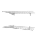 2 Piece 45"X15" White Steel Wall Mount Storage Rack Garage Closet Organizer. Fixed Price $151.04.