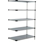 Nexel 5 Tier Solid Galvanized Steel Shelving Add-on Unit 36"W 18"D 63"H. Fixed Price $429.31.