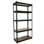 Black 5-TIER Boltless Height Adjustable Garage Steel Storage Rack Shelving. Fixed Price $75.00.