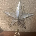 Christmas Tree Topper Capiz Shell & Gold Wire 3D Star 11 Vintage (bskt. Fixed Price $15.00.