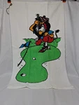 New Vintage Hubert The Lion Chicago Harris Bank Golf Towel, W/ Hook. Fixed Price $21.25.