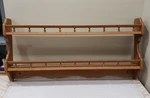 Vtg Oak Wall Decor Shelf 37" 2 Tier Spindle Plate Rack Farmhouse Country Display. Fixed Price $74.95.