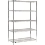 Nexel 5 Shelf Chrome Wire Shelving Unit Starter 24""W 18""D 63""H. Fixed Price $188.55.