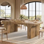 70.87'' Large Dining Table For 6-8, Farmhouse Wooden Kitchen With Pedestal. Fixed Price $199.49.