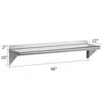 Stainless Steel Wall Shelf Commercial Kitchen Shelving Mount Silver. Fixed Price $77.59.