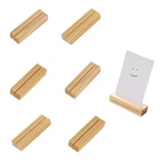 Woshilaods 6 Pcs Place Card Holders, Wooden Table Number Log Color. Fixed Price $13.04.