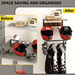 Urban Deco Motorcycle Helmet Holder Wall Mount, Rack With 2 Hat Stands,. Fixed Price $49.99.