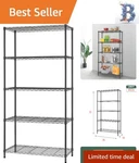 Industrial Style Adjustable Wire Shelving Unit - Perfect For Garage & Kitchen. Fixed Price $91.99.