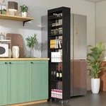 7 Tier Slim Storage Shelf Pull-out Mobile Shelving Unit Organizer Utility Black. Fixed Price $169.99.