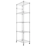 Homdox 5 Tier Steel Wire Shelving Unit On Wheels,chrome Shelves For Garage. Fixed Price $131.61.