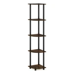 Furinno Turn-n-tube 5 Tier Corner Display Rack Multipurpose Amber Pine/black. Fixed Price $47.06.