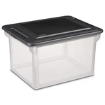 File Box, Clear Plastic Bin With Black Lid, Letter Legal-sized Storage. Fixed Price $13.45.