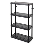 Gracious Living 4 Shelf Fixed Height Ventilated Medium Duty Storage Unit, Black. Fixed Price $49.99.