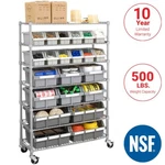 Seville Classics 7-TIER Nsf 22-BIN Rack, 36" W X 14.25" D 56" H. Fixed Price $239.99.