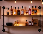 Industrial Pipe Shelving 48INCH Wall Mounted, Rustic Floating Shelves With Wood. Fixed Price $121.99.