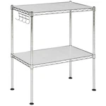 Safavieh Shelving Unit Chrome 2-TIER Carbon Steel Wire Assembly 20"WX24"HX12"D. Fixed Price $65.18.