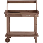 36" Wooden Potting Bench Work Table With 2 Removable Wheels Drawer Large Storage. Fixed Price $115.99.