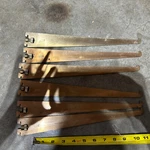Lot Of 6 Vintage Kason Steel Shelf Brackets Twist Lock Brass Finish Usa 13". Fixed Price $32.76.