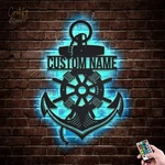 Custom Anchor Metal Sign Led Light Nautical Wall Decor Gift. Fixed Price $54.00.