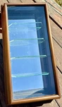 Vintage Wood Curio Cabinet Display W/ 4 Glass Shelves Wall Mount Bard Products. Fixed Price $45.99.