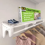 Expandable Diy Closet Shelf & Rod 29 In - 49 W, White, Mounts To Back Wall Wi. Fixed Price $138.99.