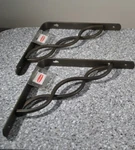 2 - Rubbermaid 8" Shelf Bracket Celtic Scroll Brown Metal Nwt. Fixed Price $18.00.
