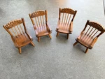 Vintage Wooden Dollhouse Dining Chairs Set Of 4 Early American Spindle Back. Fixed Price $18.99.