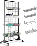 2' X 5.5' Grid Wall Panel Display Stand With 4 Mesh Accessories For Art Fairs. Fixed Price $74.99.